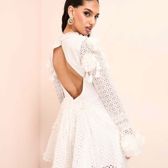ASOS Luxe floral embellished white dress - Picture 3 of 4